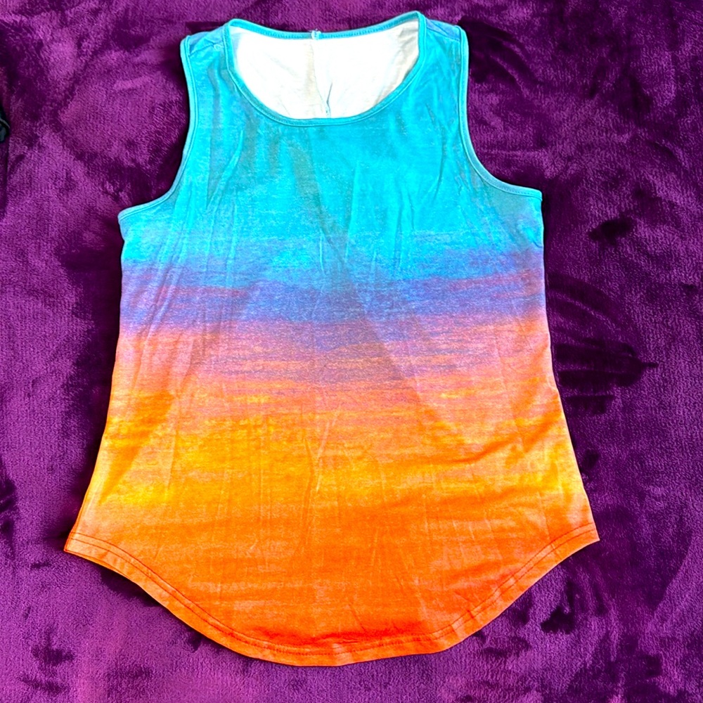 Multi-colored Twist back Tank top size Small
